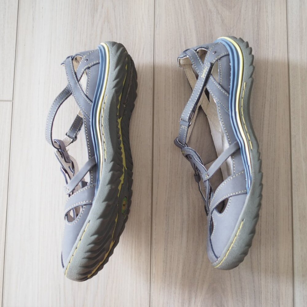 Jambu Sydney Gray Women's Leather Sandals with Cut-Out Design Size 9.5 M - Picture 8 of 14